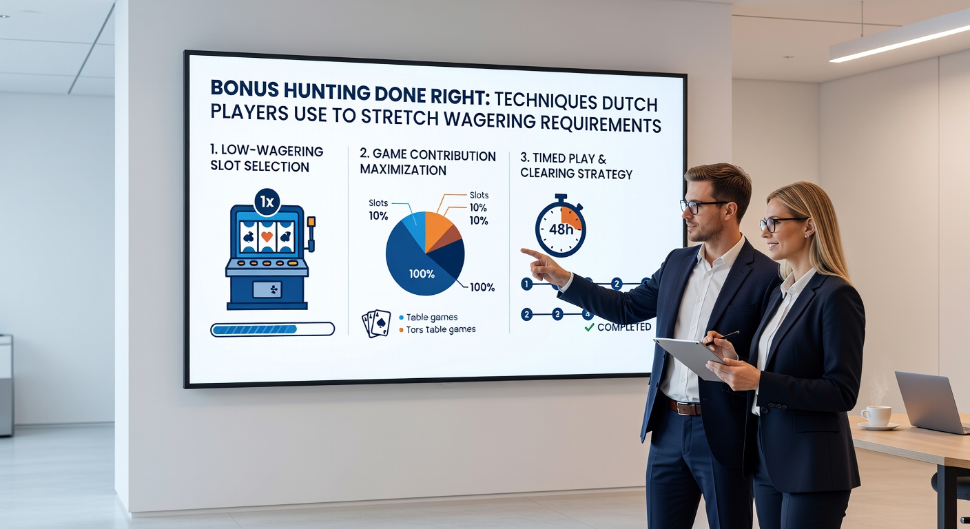 Close-up van een blackjacktafel met fiches en een Nederlandse vlag op de achtergrond, symboliserend strategisch bonusspelen