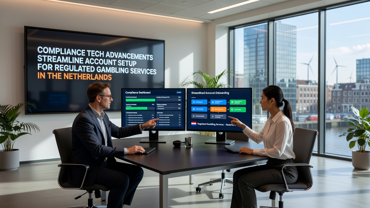 Dashboard van compliance software die accountsetup en verificatie monitort in real-time
