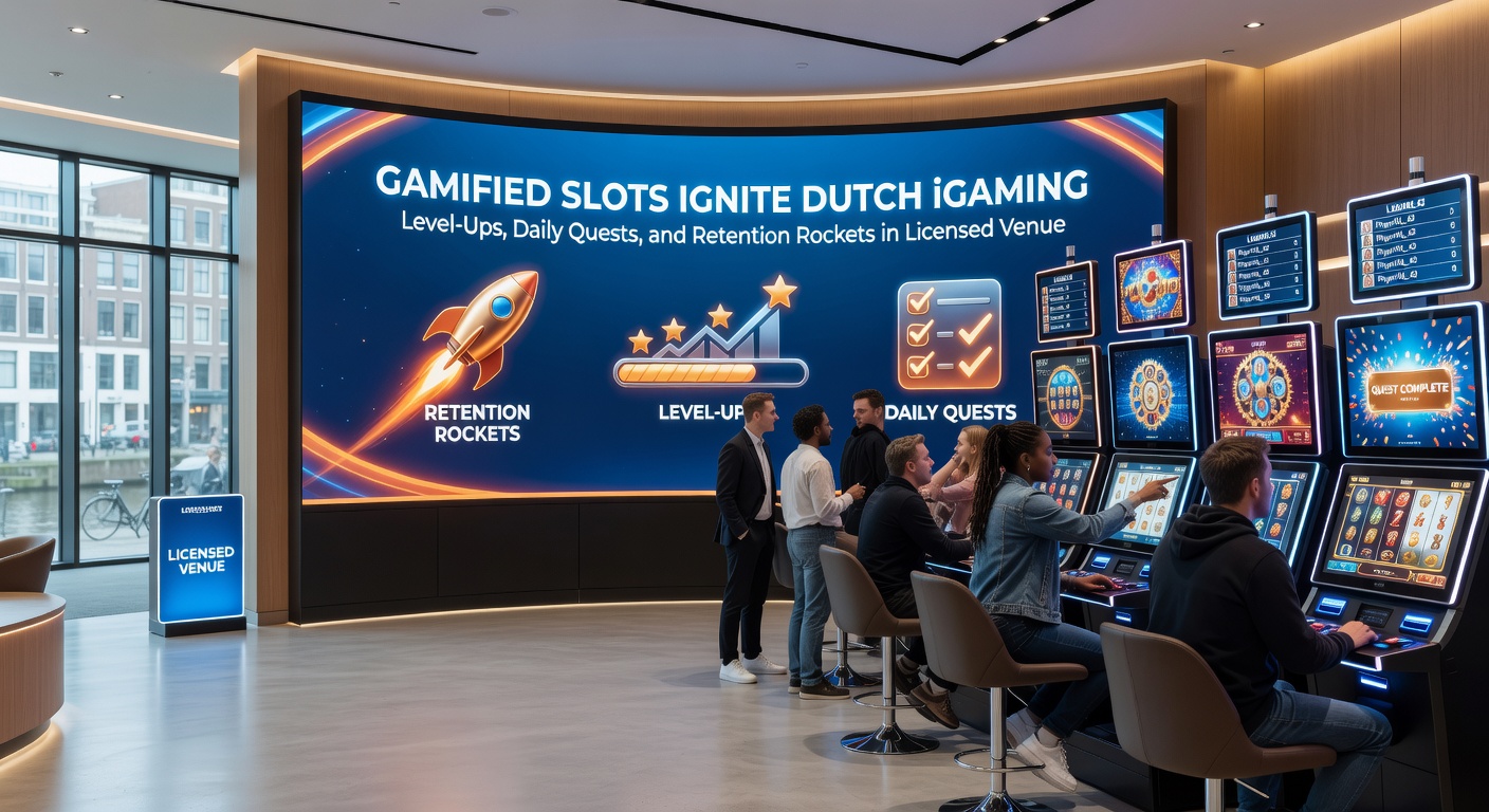 Voorbeeld van dagelijkse quests in een gamified slot, met beloningen en level-progressie op een mobiel scherm in een Nederlands casino-app