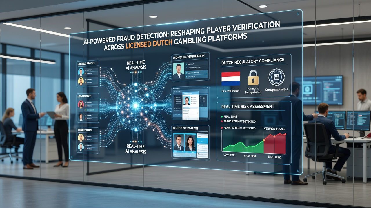 Dashboard met AI-gedetecteerde fraudepatronen op een Nederlands gokplatform