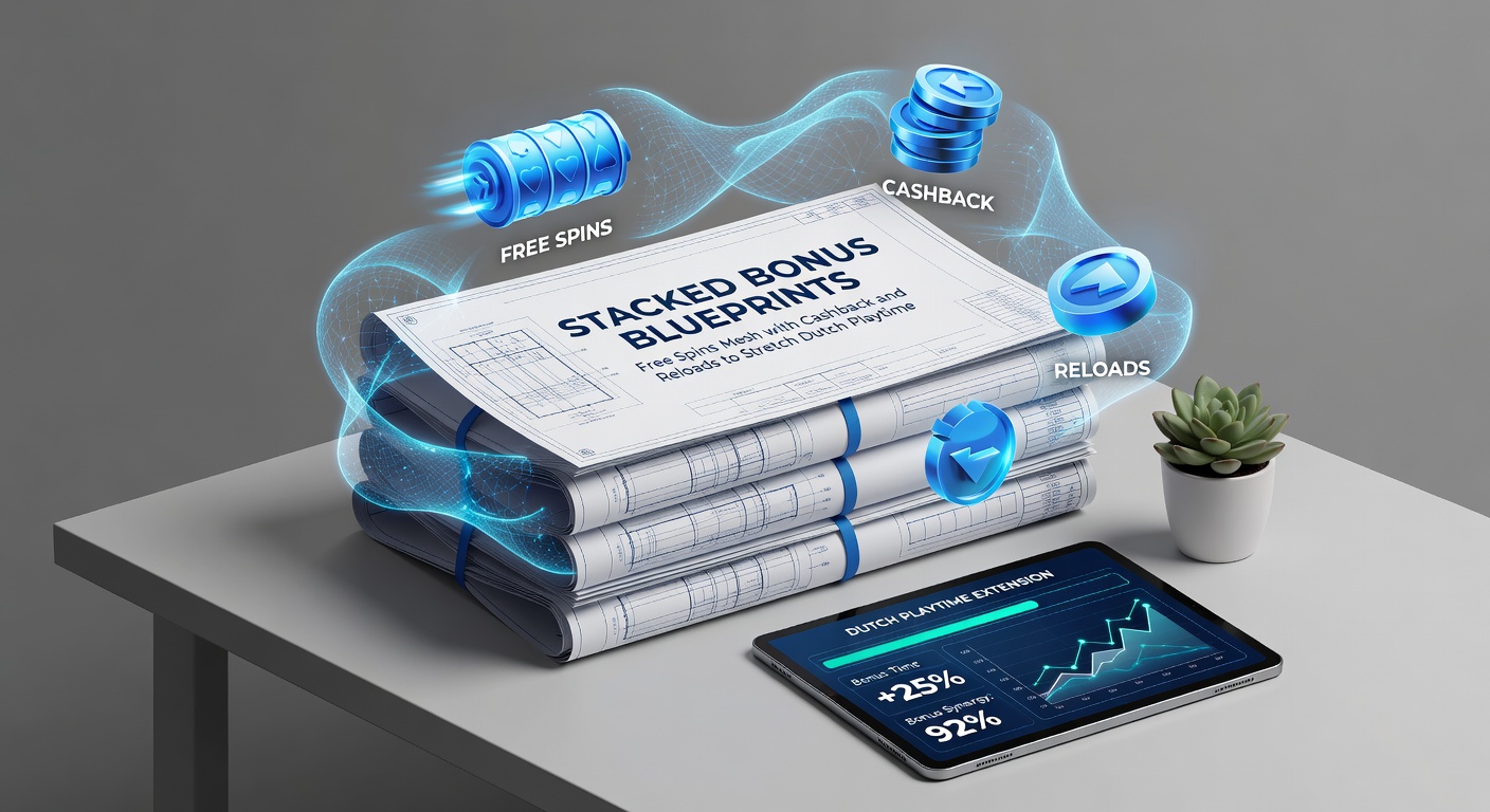 Voorbeeld van een Nederlandse casino-app met actieve free spins, cashback-tracker en reload-aanbieding, illustrerend hoe bonussen zich opstapelen voor uitgebreide speeltijd
